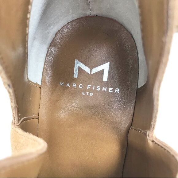 Marc Fisher YILDA Camel Brown Suede Leather Side Cutout Slip On Bootie - Picture 15 of 16
